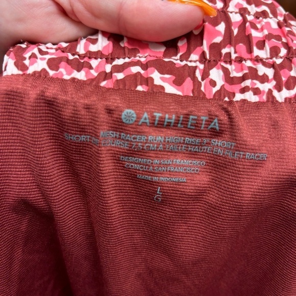 Athleta Mesh Racer Run High Rise 3" Shorts Large - Picture 10 of 12